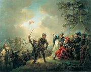 Christian August Lorentzen Dannebrog falling from the sky during the Battle of Lyndanisse, June painting